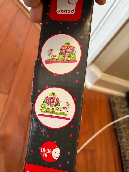NWT Janod Pink & Green Magnetic Vertical Puzzle - Princess Carriage - Picture 10 of 12
